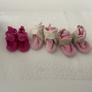 Bundle of baby girl fleece booties